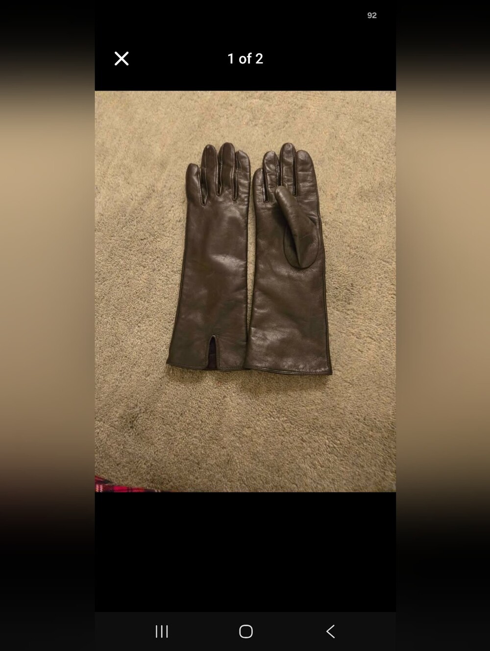 XS DANIER Long Brown Leather Gloves
